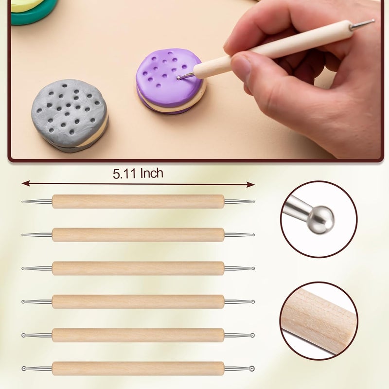 Amrules 10pcs Dotting Styluses Tools, Double Side Stainless Steel Ball Head Dot Art Kit for Clay Modeling, Rock Painting, Pottery Embossing, Nail Art, Drawing, Practical Sculpting Tool for Adults - Image 3